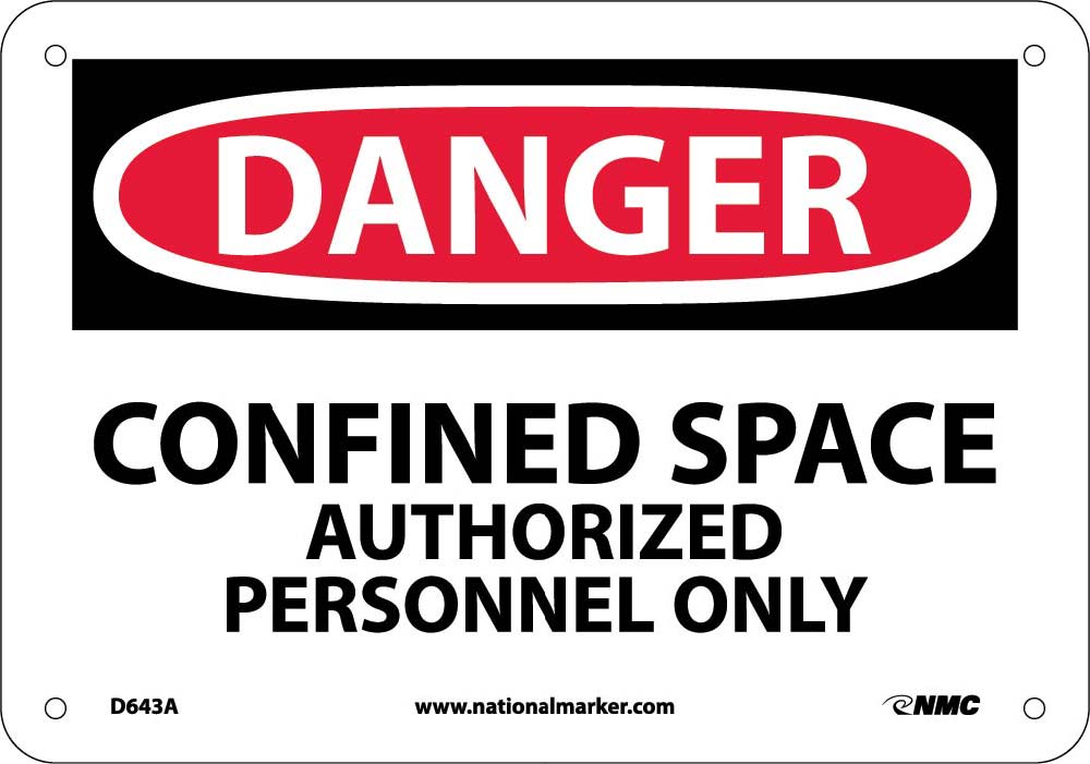 Danger Confined Space Authorized Personnel Only Sign-eSafety Supplies, Inc
