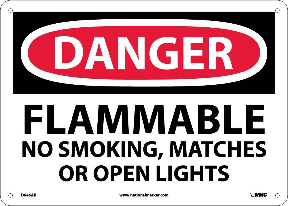 Danger Flammable No Smoking Sign-eSafety Supplies, Inc