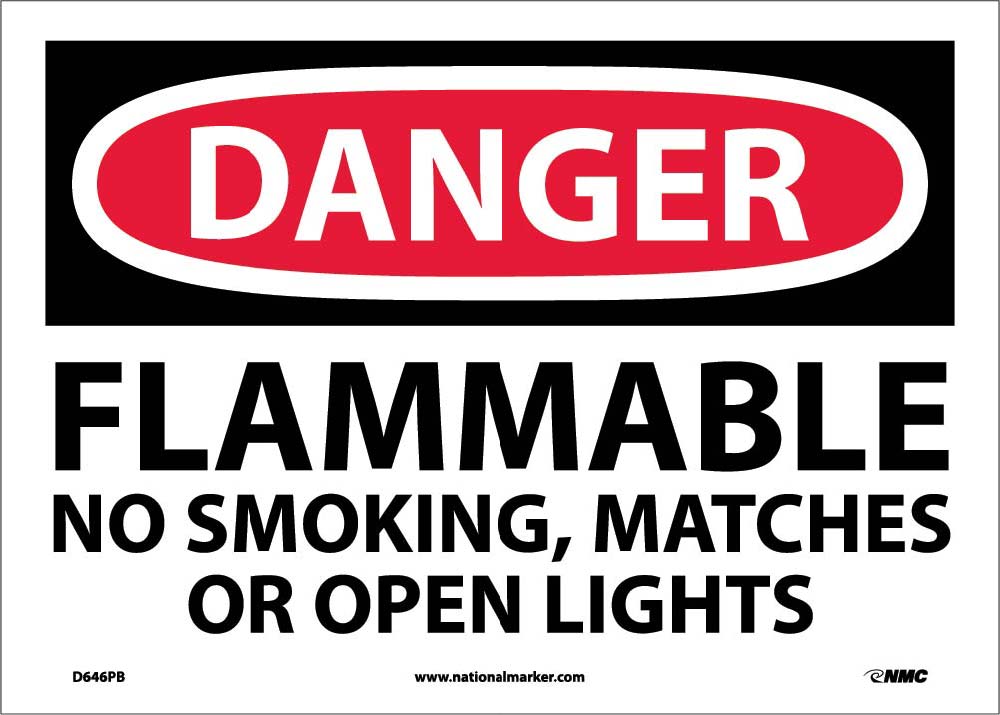 Danger Flammable No Smoking Sign-eSafety Supplies, Inc