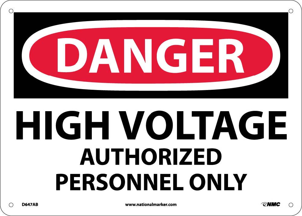 Danger High Voltage Authorized Personnel Only Sign-eSafety Supplies, Inc