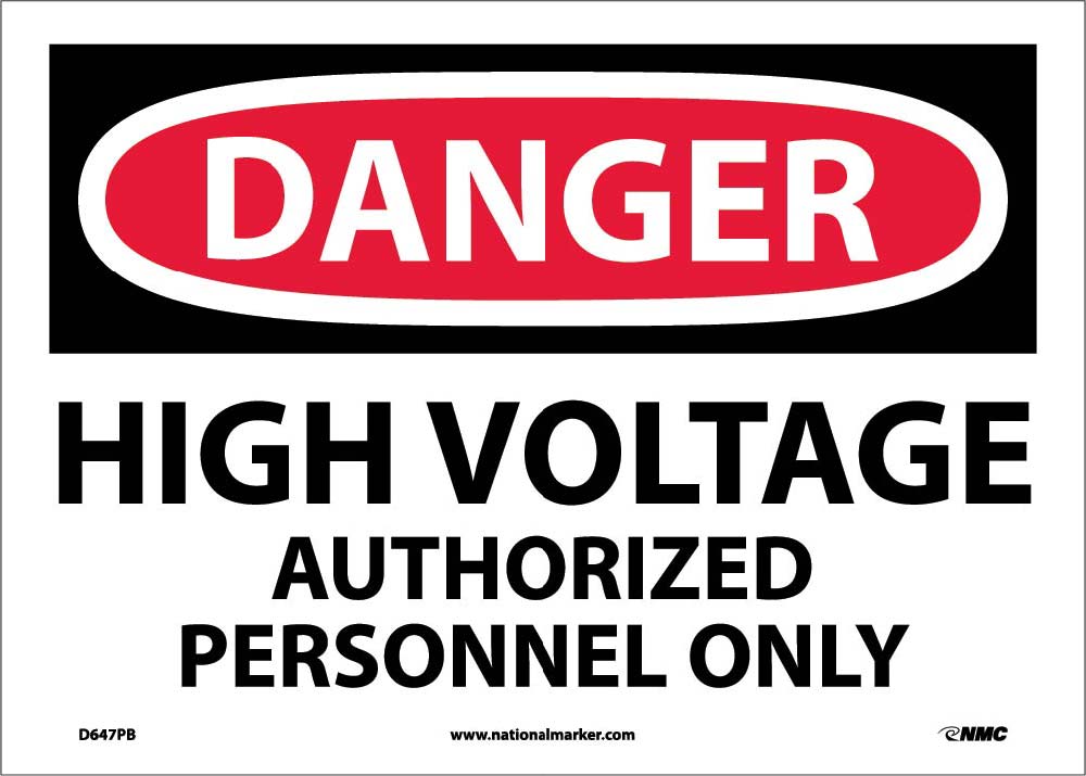 Danger High Voltage Authorized Personnel Only Sign-eSafety Supplies, Inc