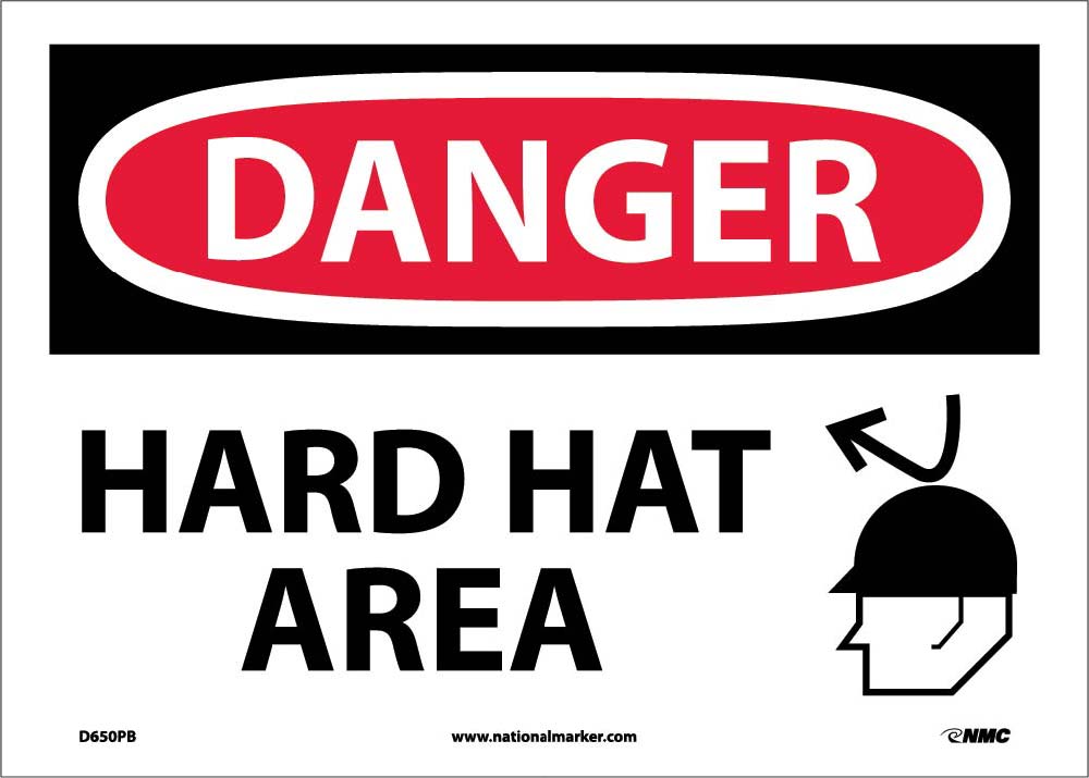 Danger Hard Hat Area Sign-eSafety Supplies, Inc