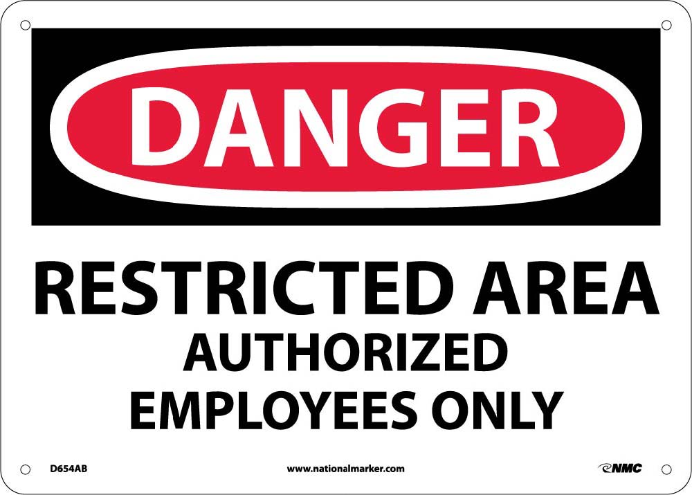 Danger Restricted Area Authorized Employees Only Sign-eSafety Supplies, Inc