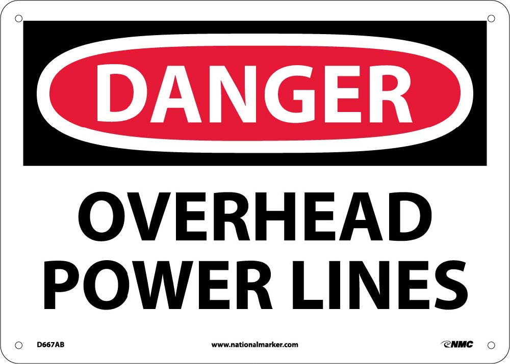 Danger Overhead Power Lines Sign-eSafety Supplies, Inc