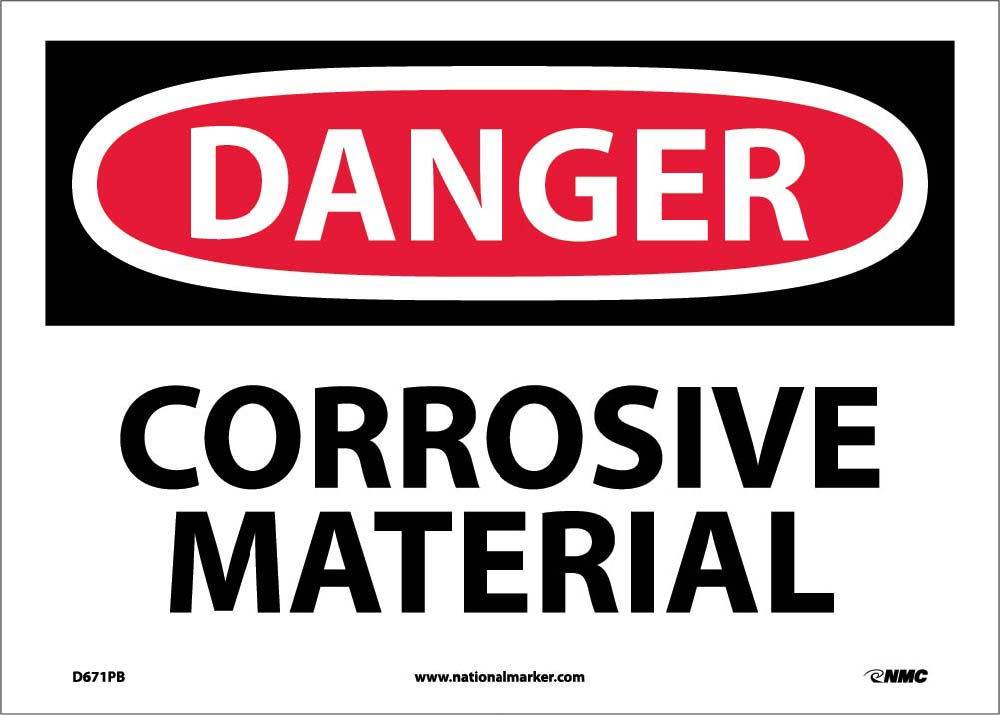 Danger Corrosive Material Sign-eSafety Supplies, Inc