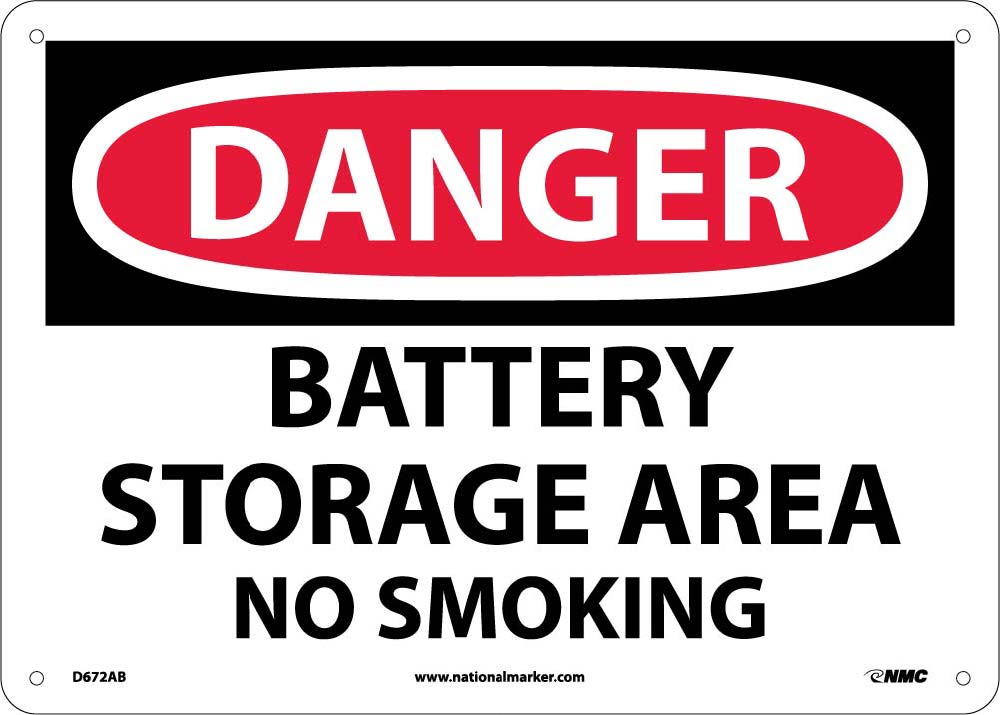 Danger Battery Storage Area No Smoking Sign-eSafety Supplies, Inc