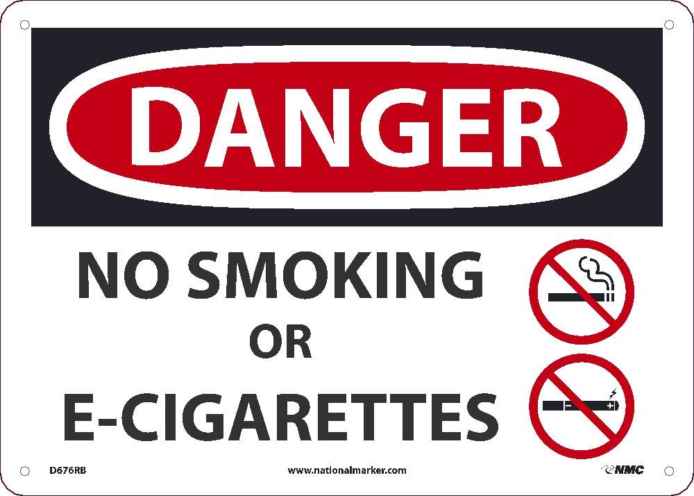 Danger No Smoking Or E-Cigarettes Sign-eSafety Supplies, Inc