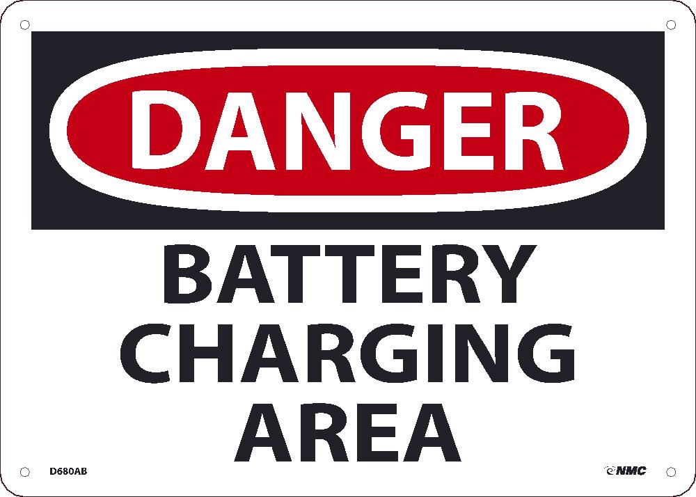 Battery Charging Area Sign, 10 X 14, .040 Aluminum - D680AB-eSafety Supplies, Inc