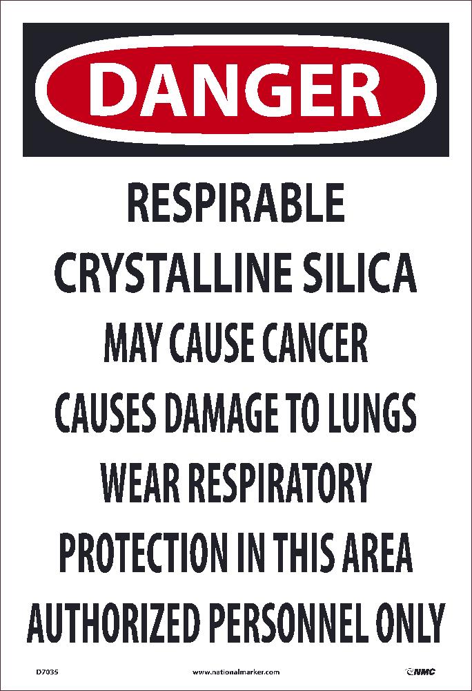 Printable Respirable Crystalline Silica Danger Signs