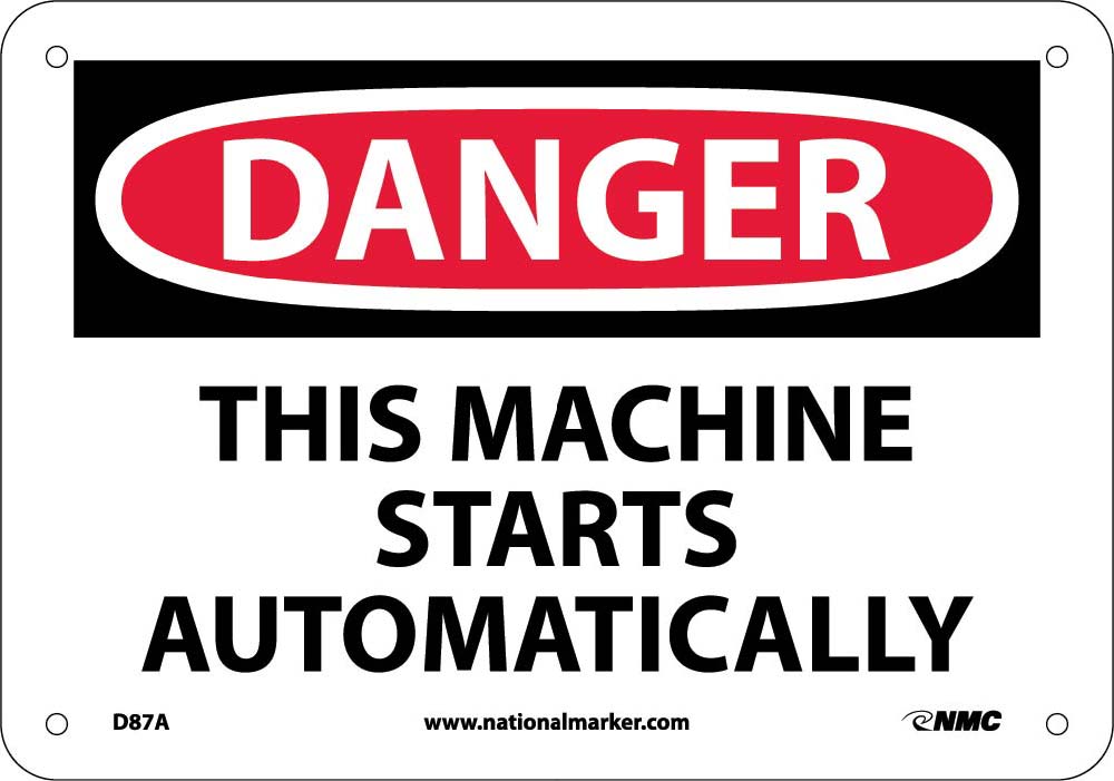 Danger This Machine Starts Automatically Sign-eSafety Supplies, Inc