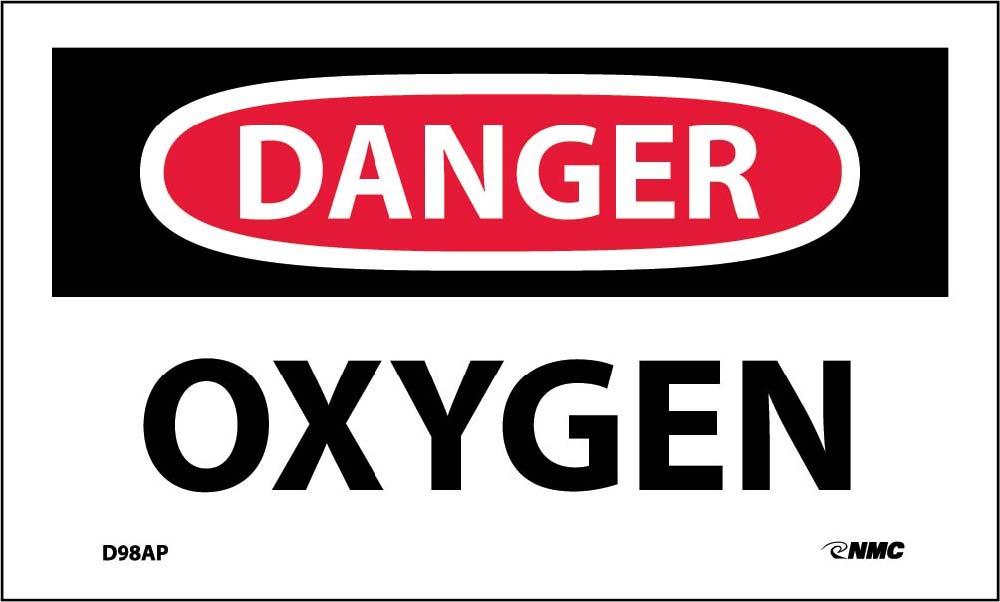 Danger Oxygen Label - 5 Pack-eSafety Supplies, Inc
