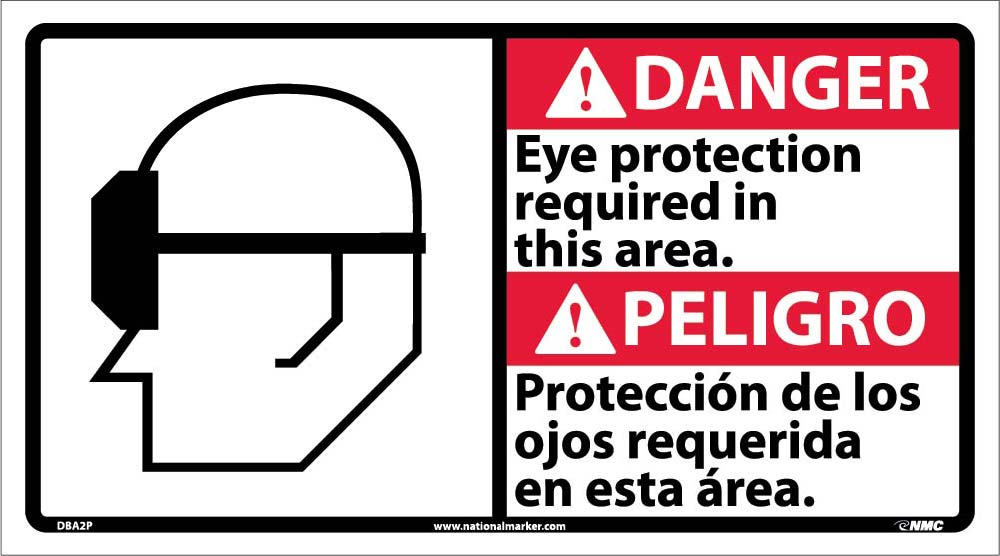 Danger Eye Protection Required Sign - Bilingual-eSafety Supplies, Inc