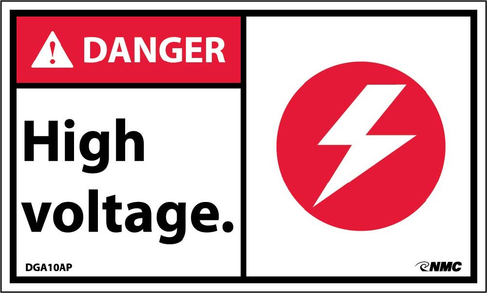 Danger High Voltage Label - 5 Pack-eSafety Supplies, Inc