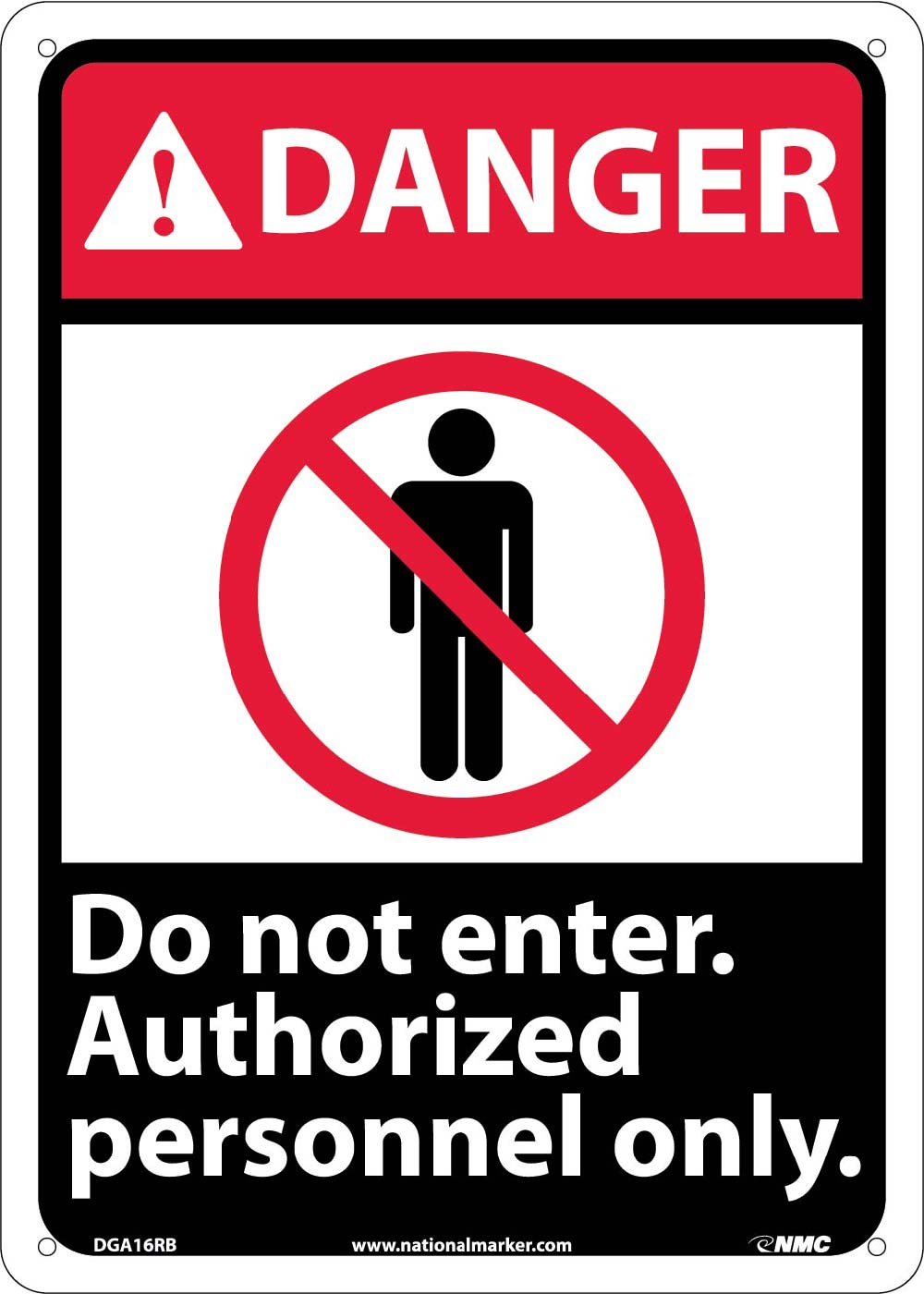 Danger Do Not Enter Authorized Personnel Only Sign-eSafety Supplies, Inc