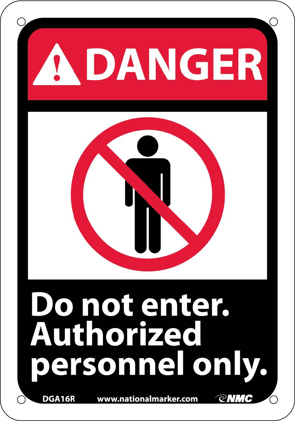 Danger Do Not Enter Authorized Personnel Only Sign-eSafety Supplies, Inc