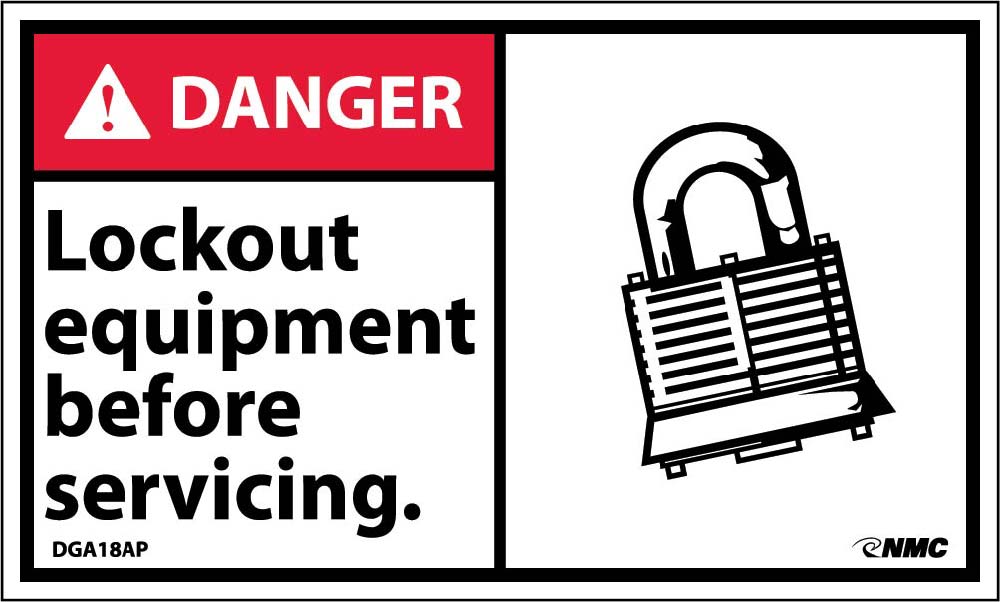 Danger Lock Out Equipment Before Servicing Label - 5 Pack-eSafety Supplies, Inc
