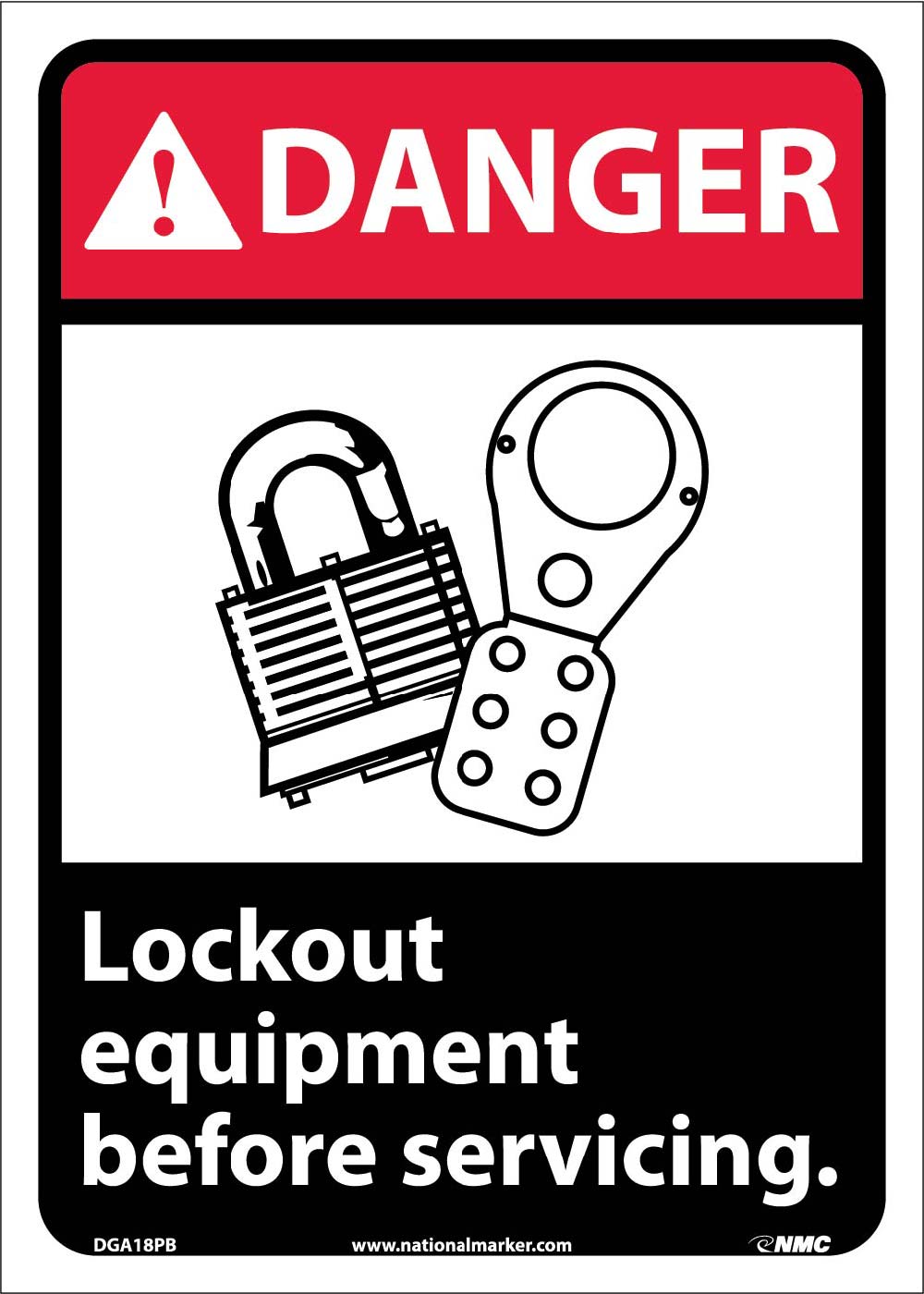 Danger Lock Out Equipment Before Servicing Sign-eSafety Supplies, Inc