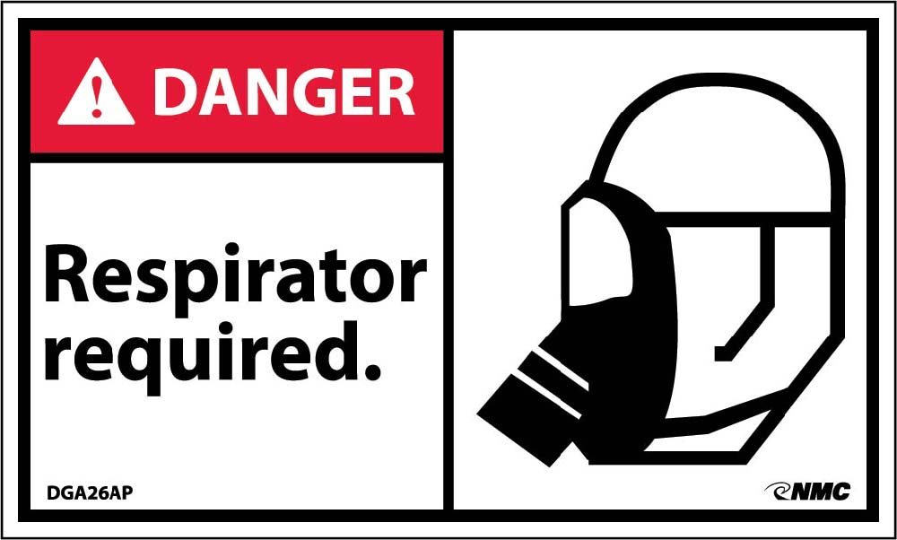 Danger Respirator Required Label - 5 Pack-eSafety Supplies, Inc