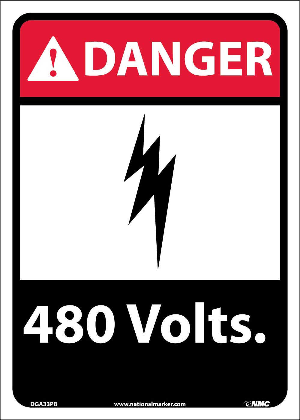 Danger 480 Volts Sign-eSafety Supplies, Inc