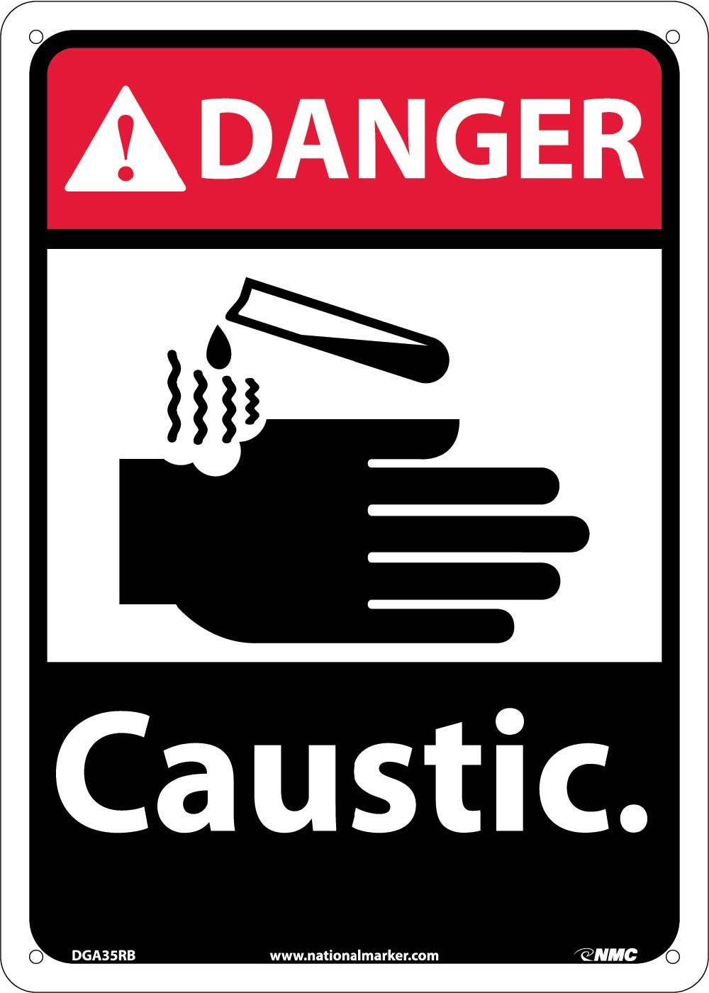 Danger Caustic Sign-eSafety Supplies, Inc