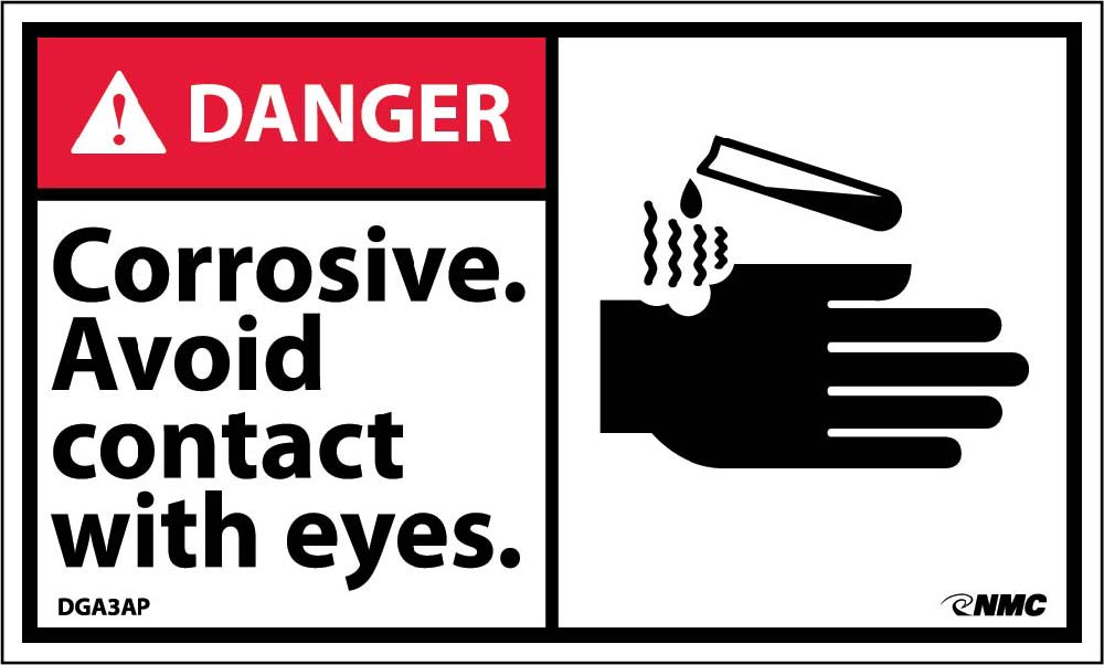Corrosive Avoid Contact With Eyes… Label - 5 Pack-eSafety Supplies, Inc