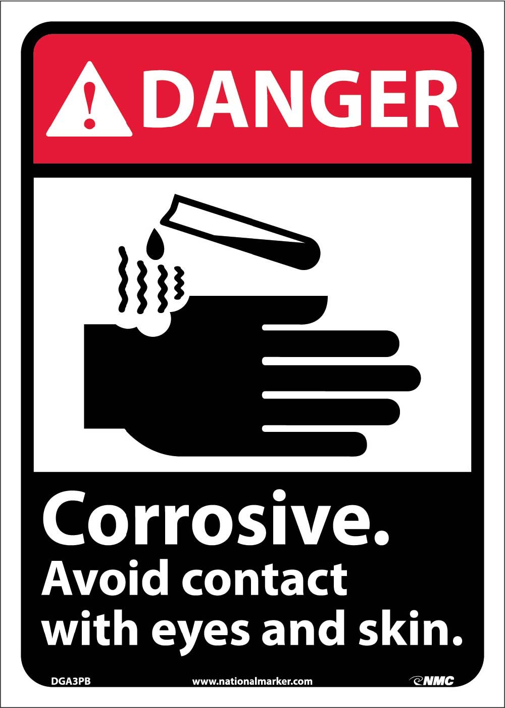 Danger Corrosive Avoid Contact With Eyes And Skin Sign-eSafety Supplies, Inc