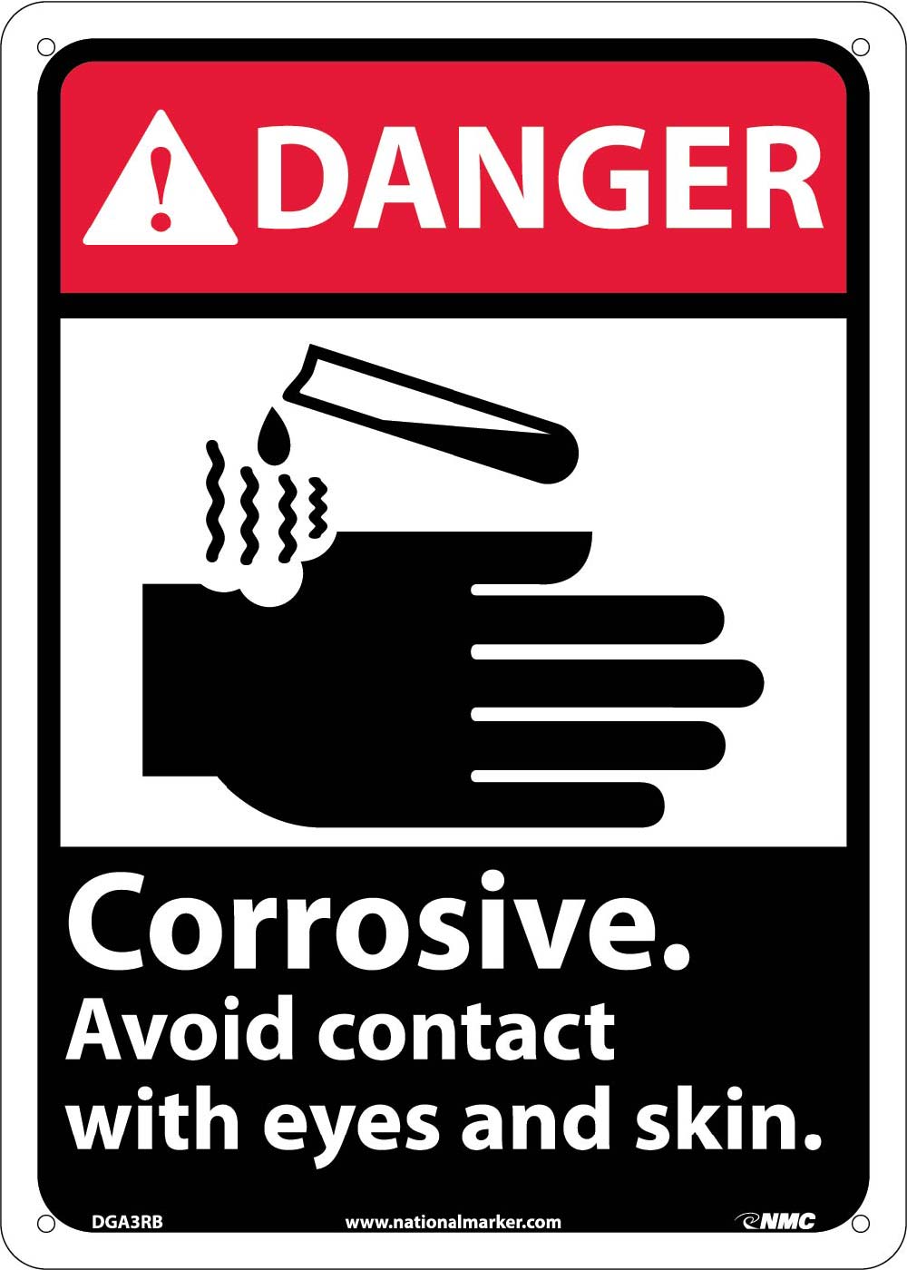 Danger Corrosive Avoid Contact With Eyes And Skin Sign-eSafety Supplies, Inc