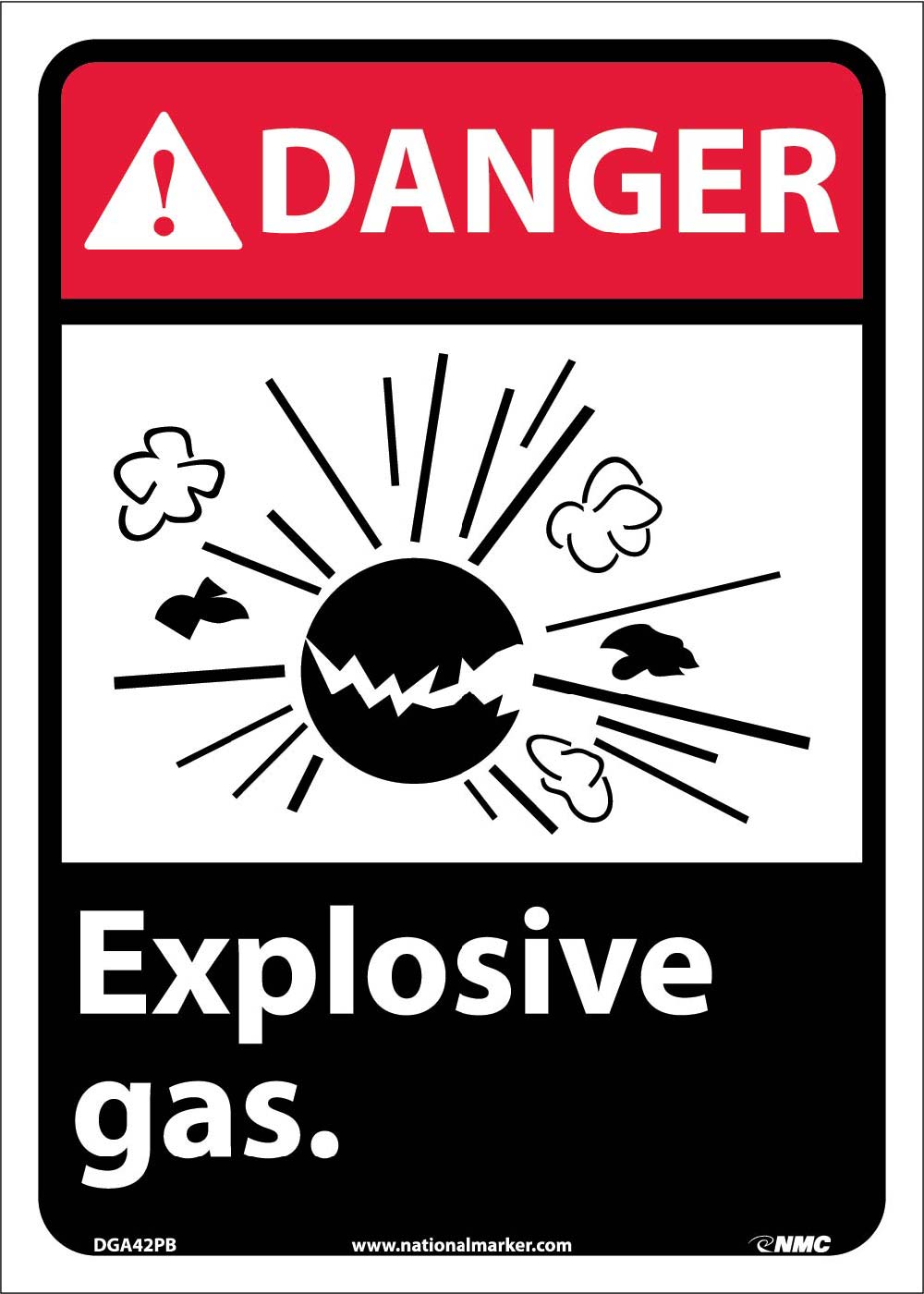 Danger Explosive Gas Sign-eSafety Supplies, Inc