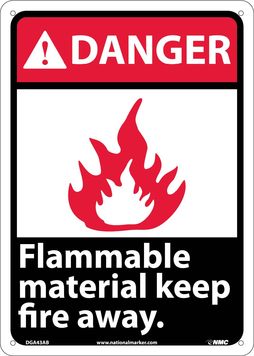 Danger Flammable Material Keep Fire Away Sign-eSafety Supplies, Inc