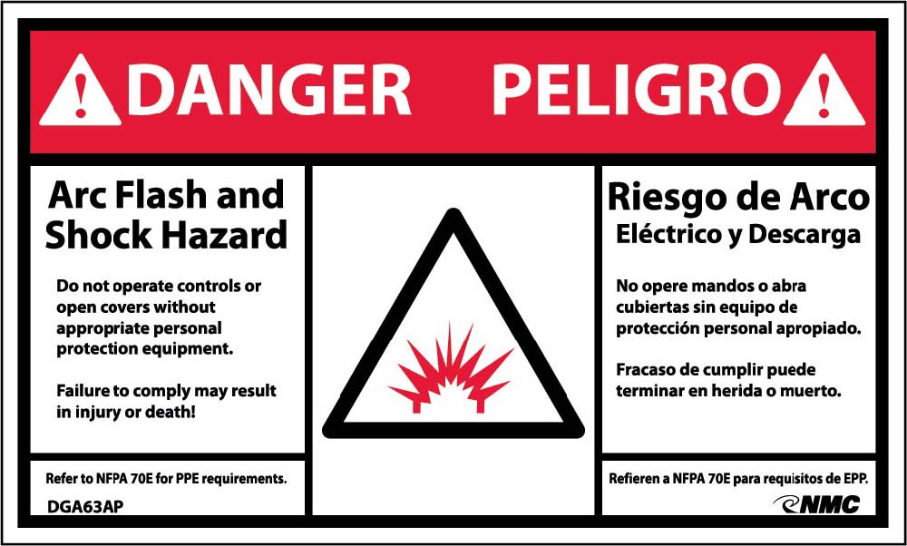 Danger Arc Flash And Shock Hazard Label - 5 Pack-eSafety Supplies, Inc