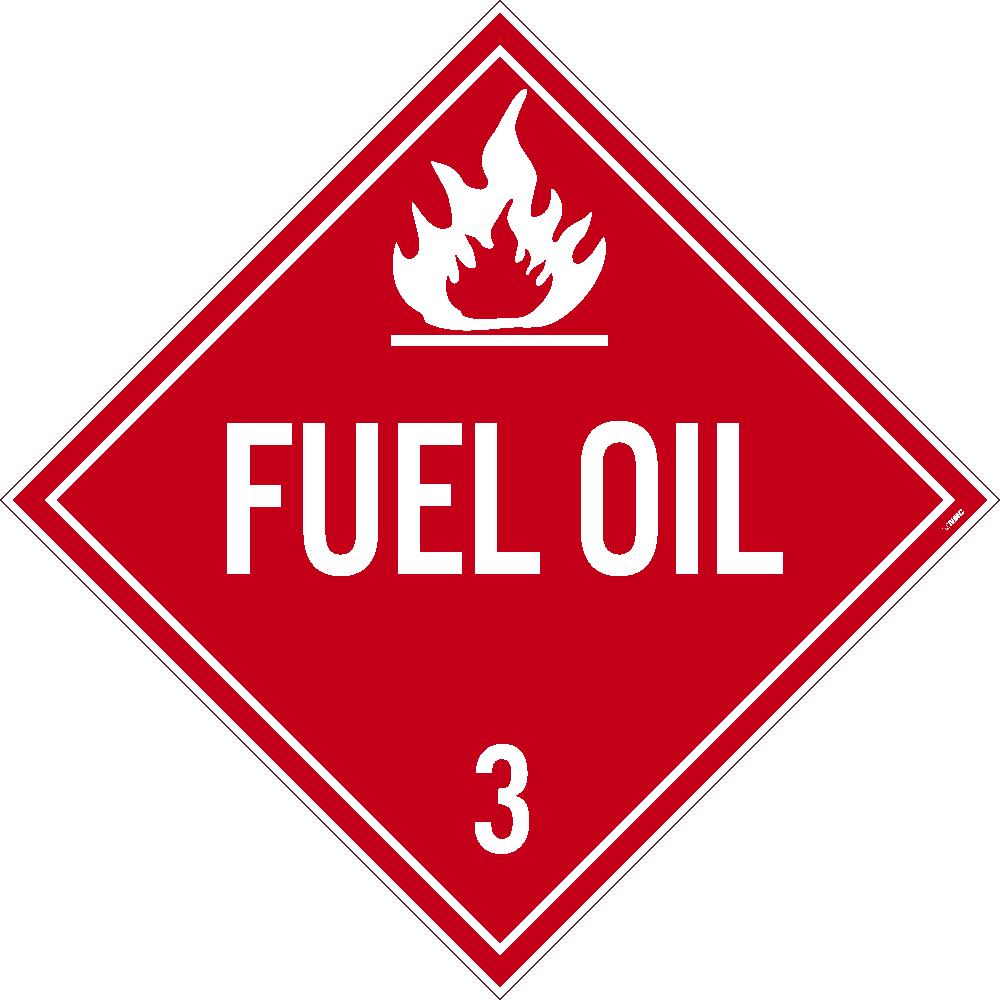 Placard, Fuel Oil 3, 10.75X10.75, Tag Board, Card Stock, Pack 25 - DL100TB25-eSafety Supplies, Inc