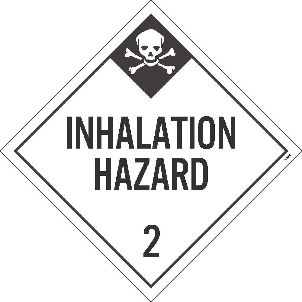 Placard, Inhalation Hazard 2, 10.75X10.75, Pvc, Flexible Pvc, .015 Unrippable Vinyl, Pack 10 - DL105UV10-eSafety Supplies, Inc