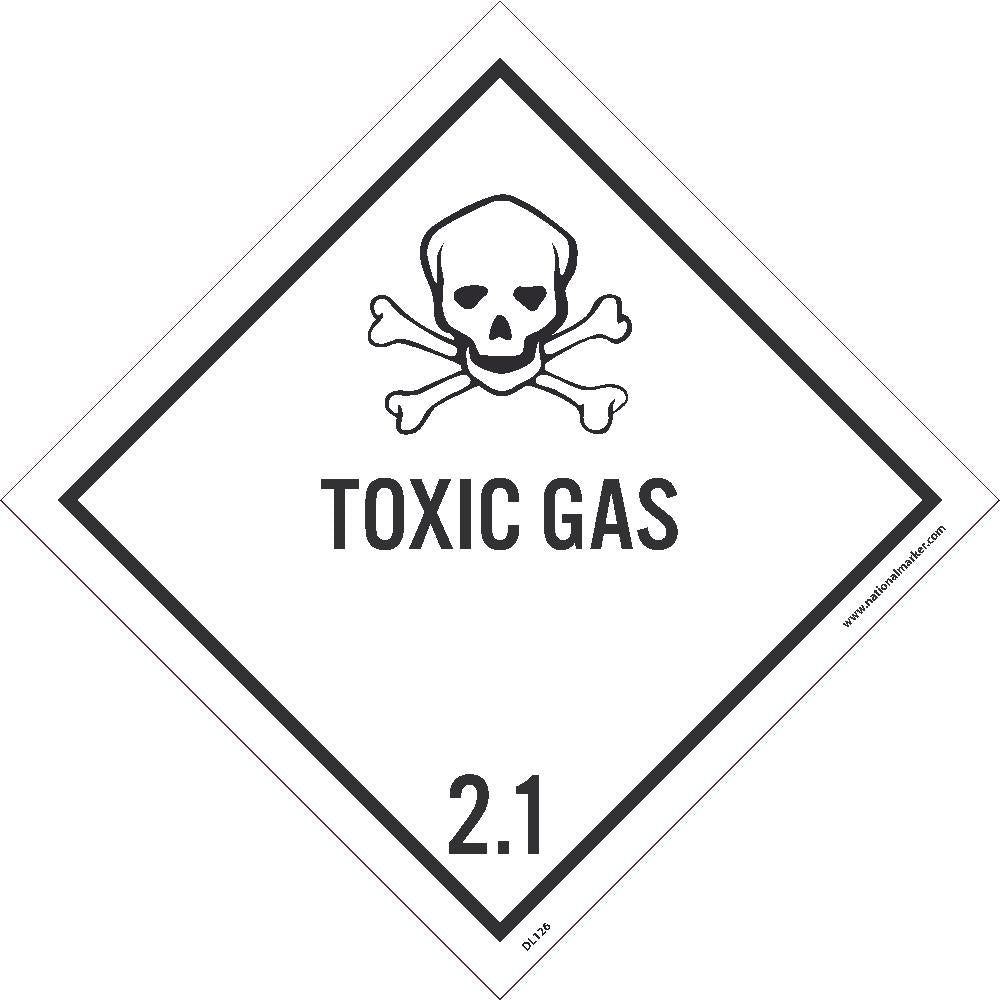 Toxic Gas 2.1 Dot Placard Label - Roll-eSafety Supplies, Inc