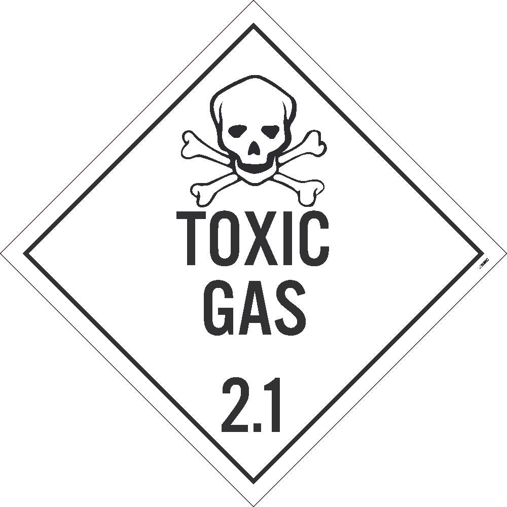 Placard, Toxic Gas 2.1, 10.75X10.75, Removable Ps Vinyl, Pack 50 - DL126PR50-eSafety Supplies, Inc