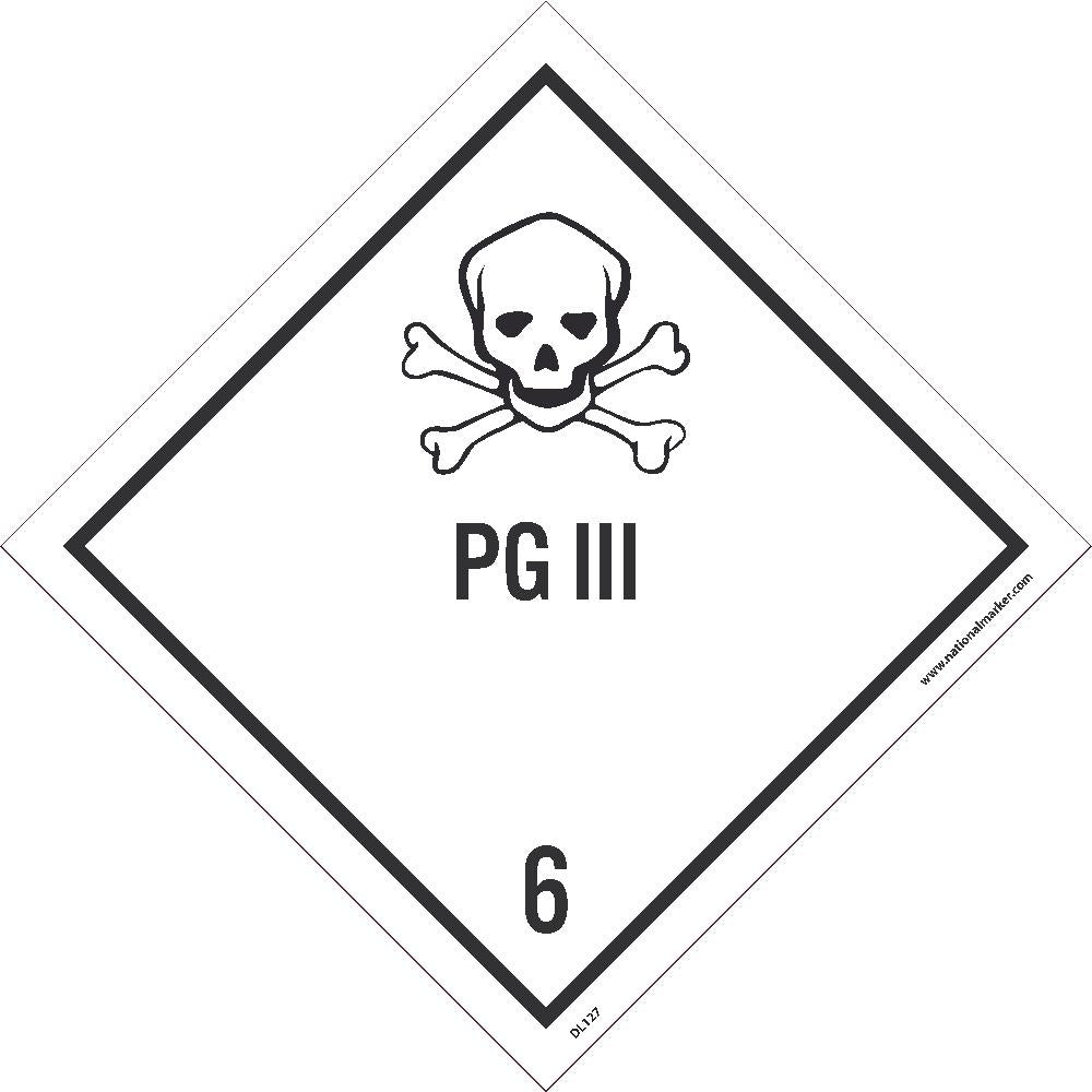 Pg Iii 6 Dot Placard Label - Pack of 25-eSafety Supplies, Inc