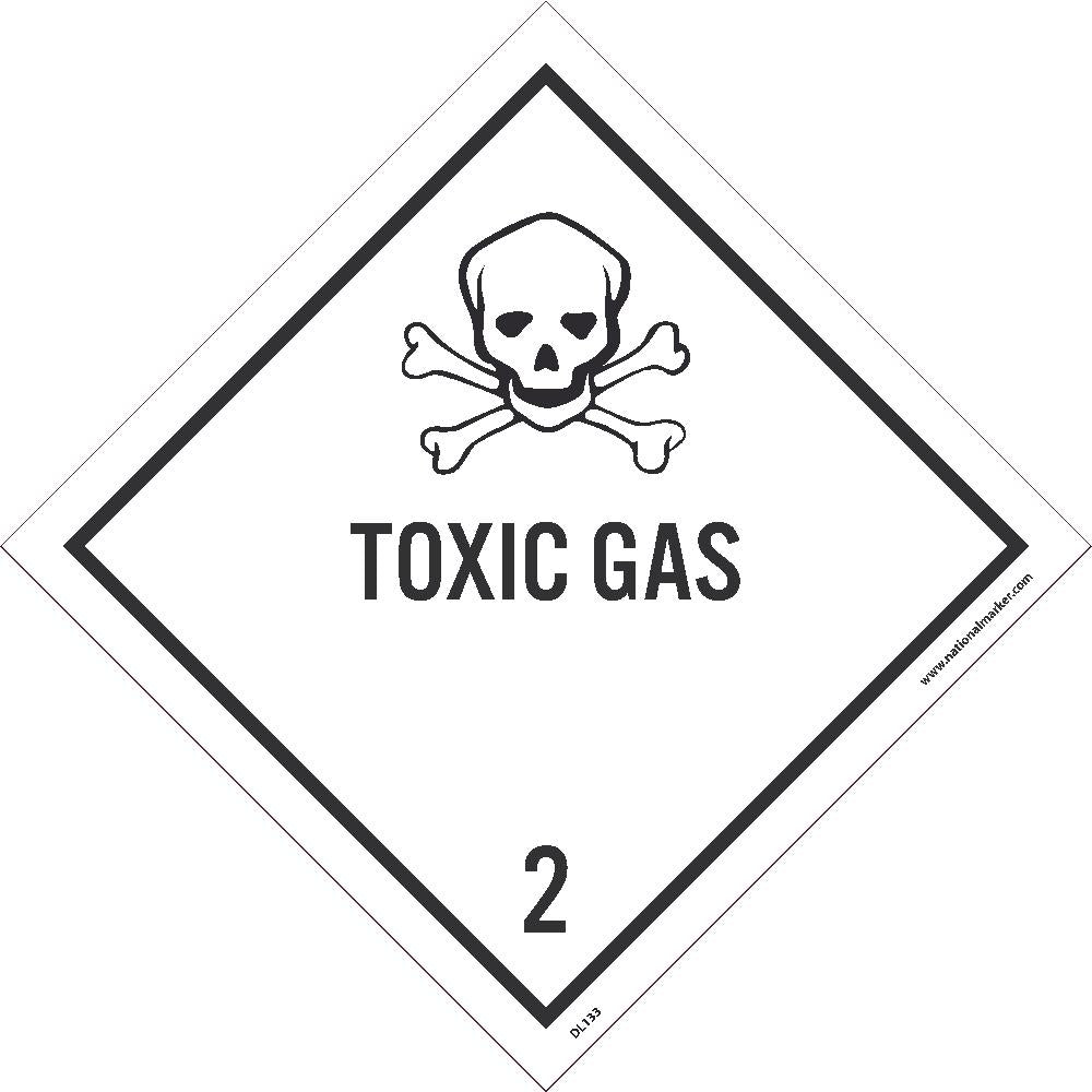 Toxic Gas 2 Dot Placard Label - Roll-eSafety Supplies, Inc