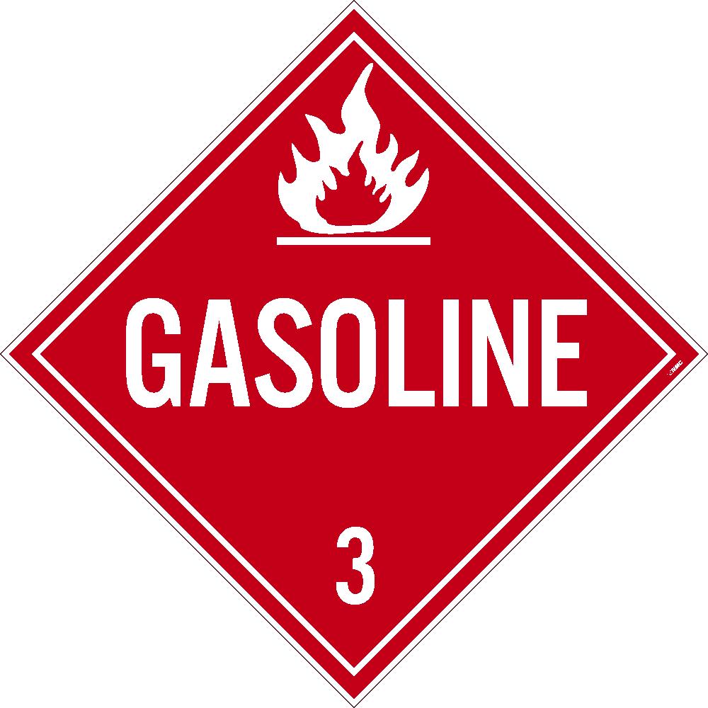 Placard, Gasoline 3, 10.75X10.75, Tag Board - DL134TB-eSafety Supplies, Inc