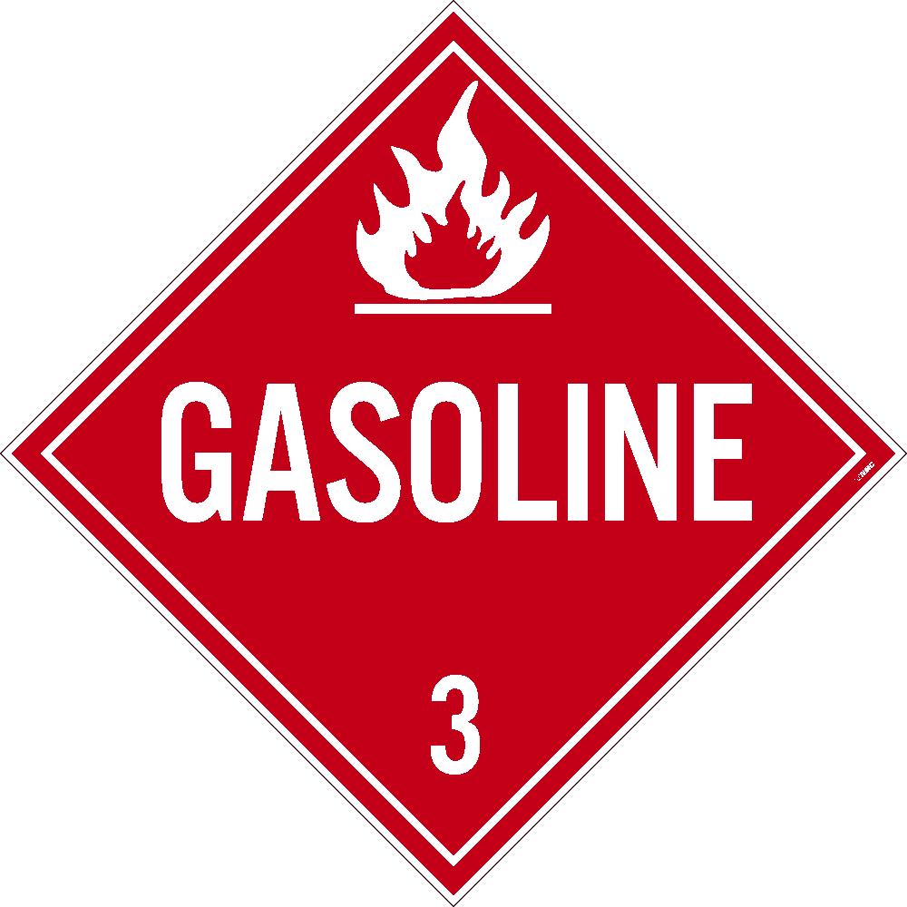 Placard, Gasoline 3, 10.75X10.75, Tag Board, Card Stock, Pack 10 - DL134TB10-eSafety Supplies, Inc