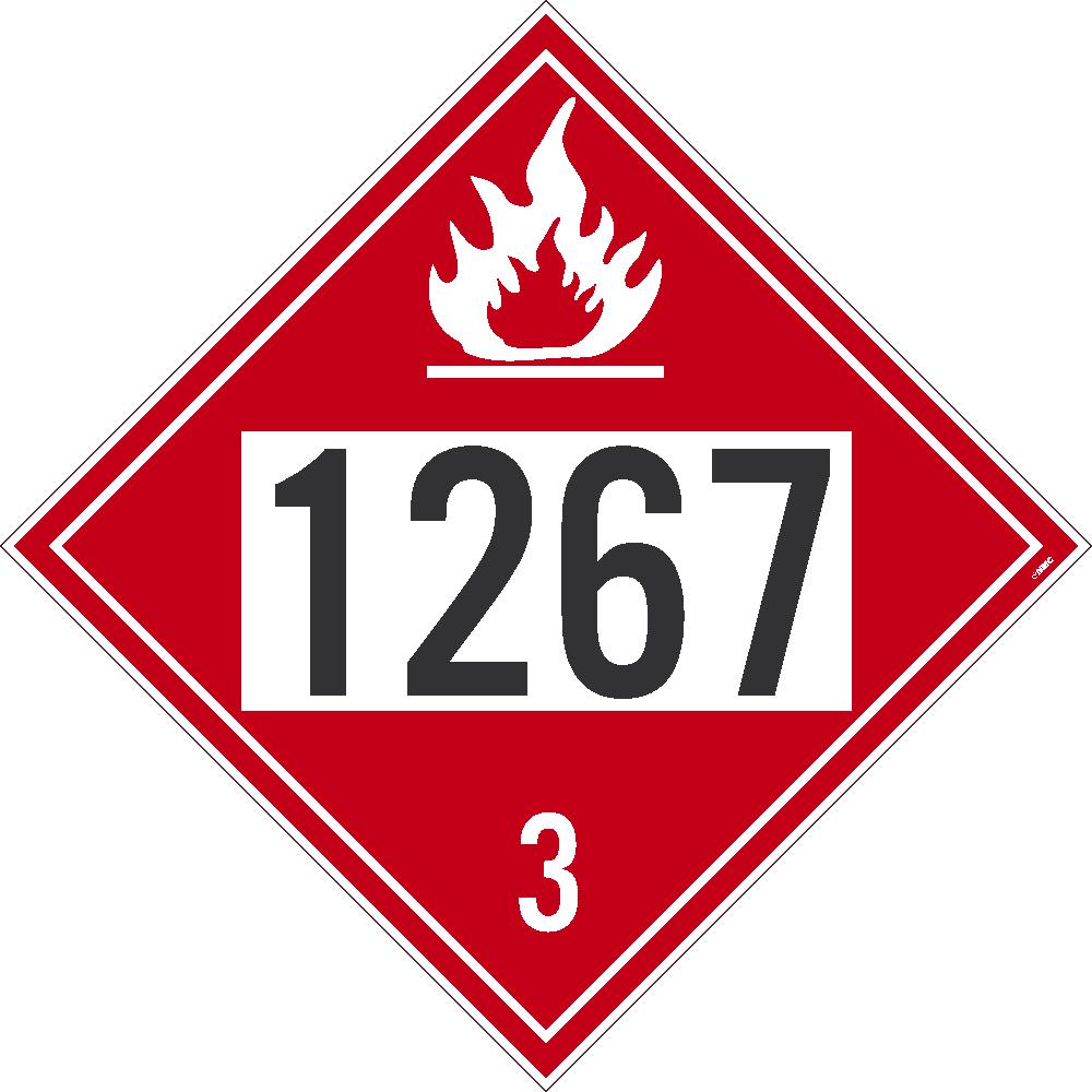 Placard, Crude Oil, 1267 3, 10.75X10.75, Tag Board, Card Stock, Pack 100 - DL139BTB100-eSafety Supplies, Inc