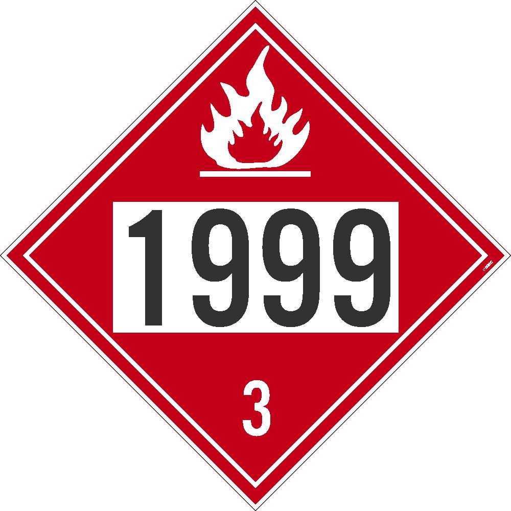 Placard, Asphalt Tars, 1999 3, 10.75X10.75, Pvc, Flexible Pvc, .015 Unrippable Vinyl, Pack 50 - DL144BUV50-eSafety Supplies, Inc