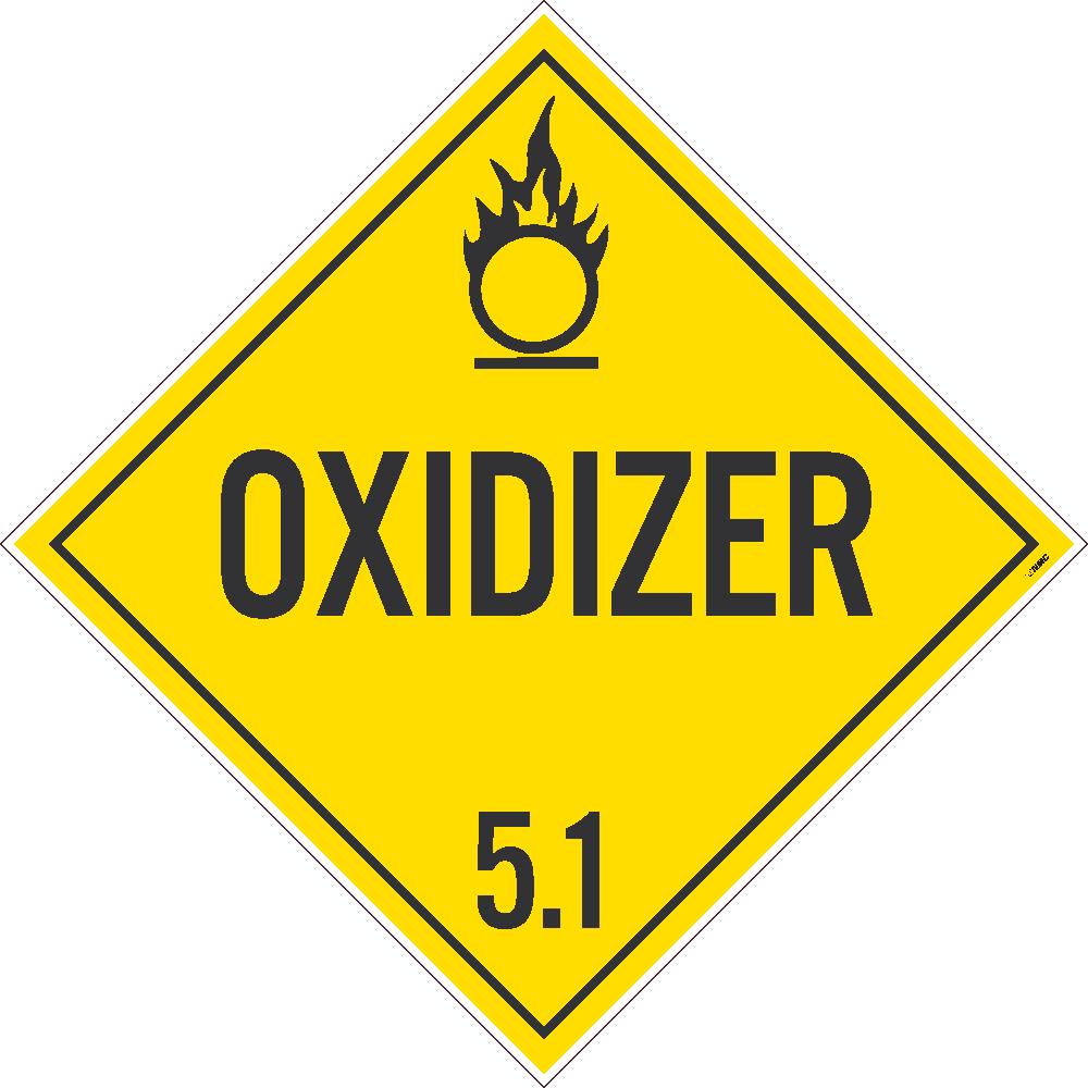 Placard, Oxidizer 5.1, 10.75X10.75, Removable Ps Vinyl - DL14PR-eSafety Supplies, Inc