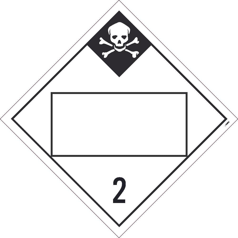 2 Gases, Poison, Flammable & Non-Flammable Blank Placard Sign-eSafety Supplies, Inc