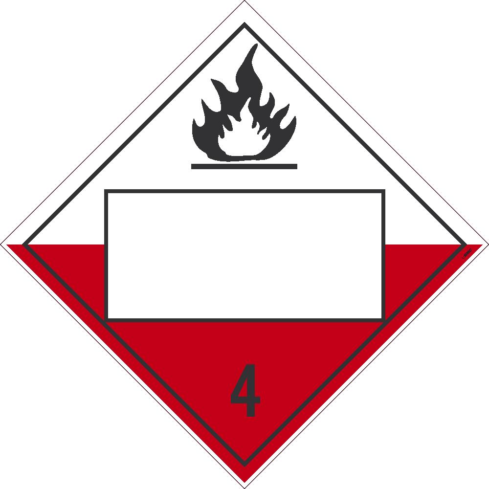 Placard, Combustible 4, Blank, 10.75X10.75, Removable Ps Vinyl, Pack 25 - DL153BPR25-eSafety Supplies, Inc