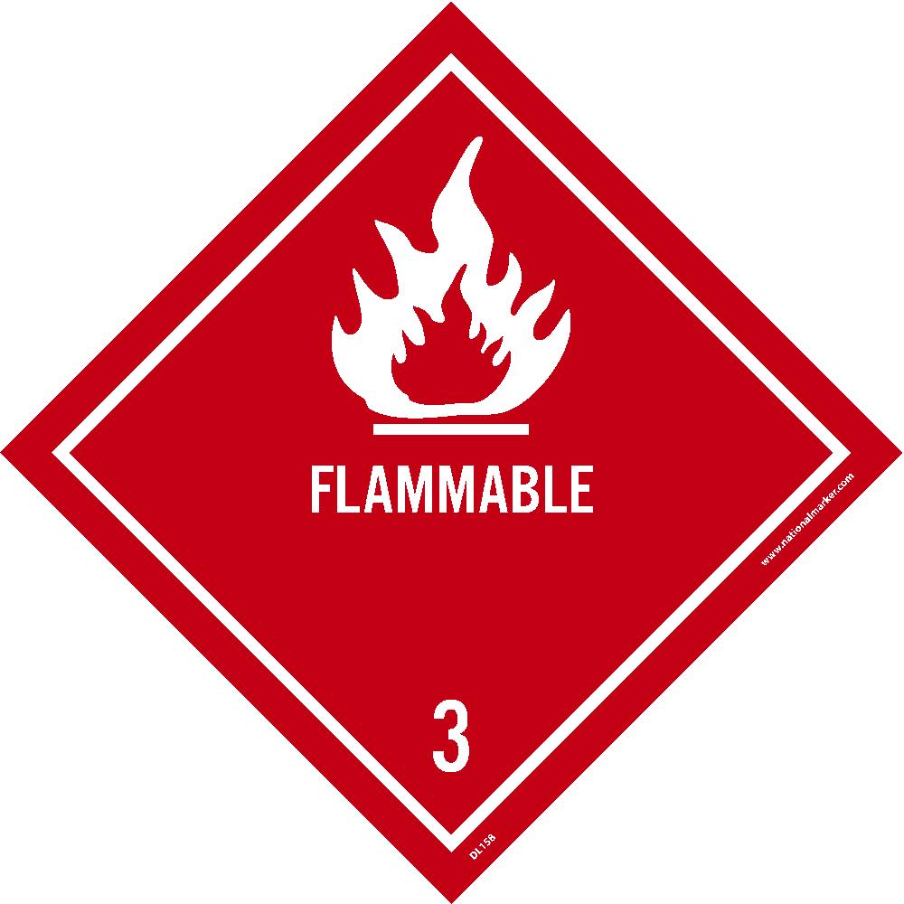 Flammable 3 Dot Placard Label - Roll-eSafety Supplies, Inc