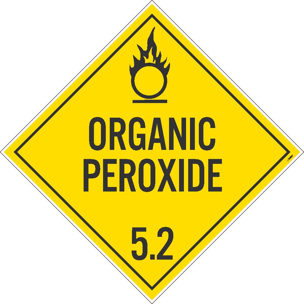 Placard, Organic Peroxide 5.2, 10.75X10.75, Pressure Sensitive Vinyl .0045, Pack 25 - DL15P25-eSafety Supplies, Inc