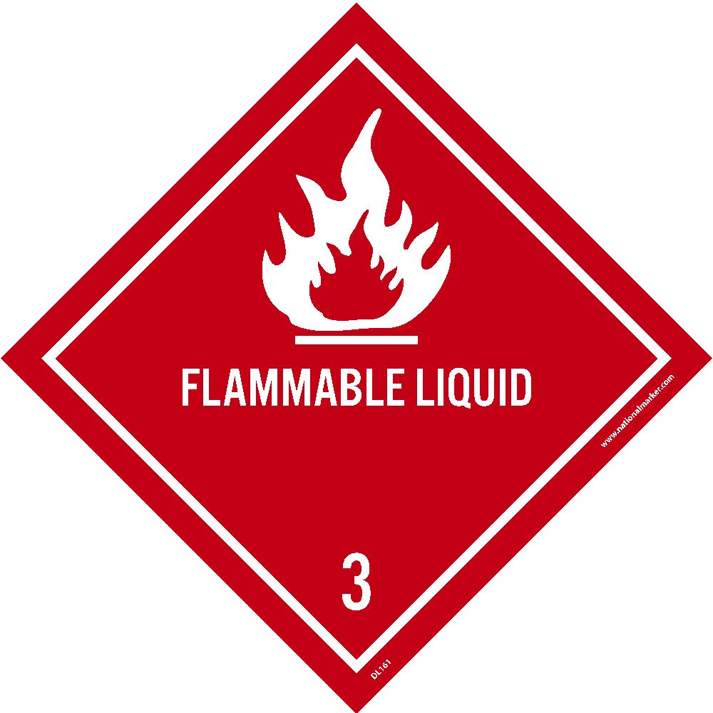Flammable Liquid 3 Dot Label - Roll-eSafety Supplies, Inc