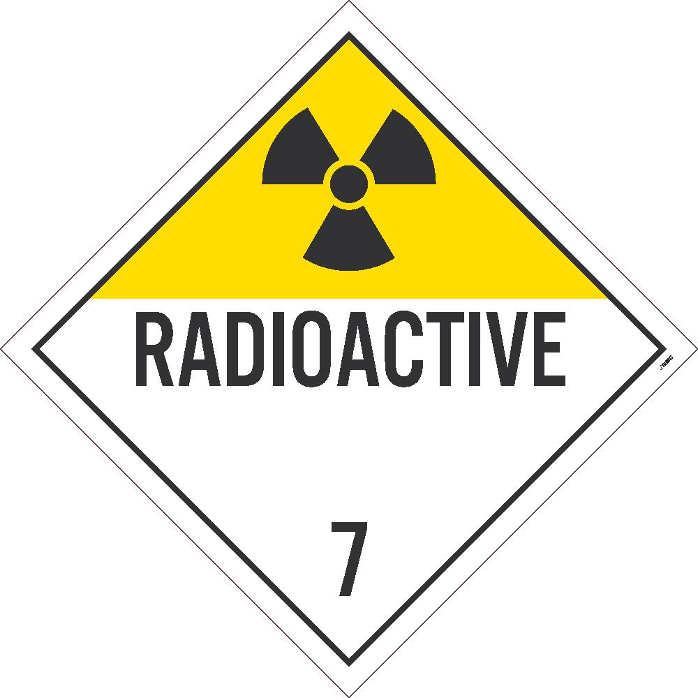 Placard, Radioactive 7, 10.75X10.75, Removable Ps Vinyl, Pack 10 - DL16PR10-eSafety Supplies, Inc