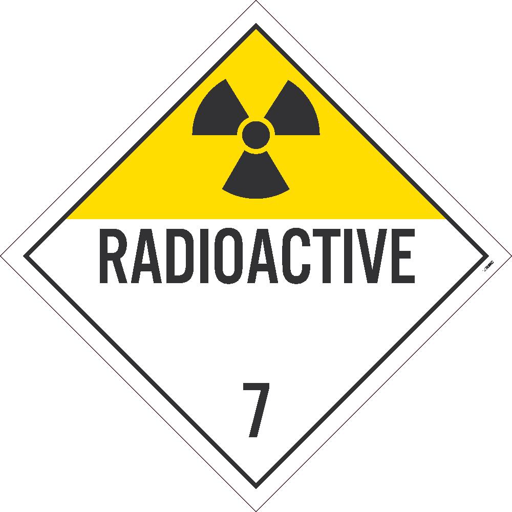 Placard, Radioactive 7, 10.75X10.75, Removable Ps Vinyl, Pack 100 - DL16PR100-eSafety Supplies, Inc