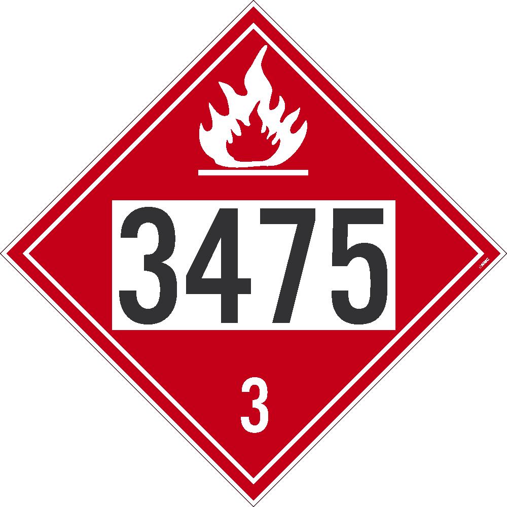 Placard, Ethanol Gasoline, 3475, 10.75X10.75, Removable Ps Vinyl, Pack 10 - DL170BPR10-eSafety Supplies, Inc