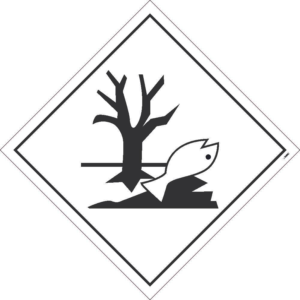 Placard, Marine Pollutants Symbol, 10.75X10.75, Pvc, Flexible Pvc, .015 Unrippable Vinyl, Pack 10 - DL174UV10-eSafety Supplies, Inc